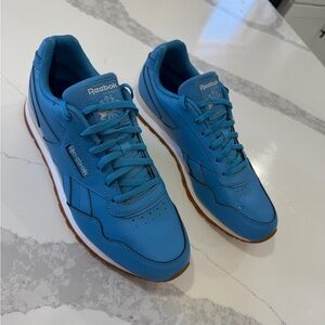 Reebok Classic DV8125 Blue Leather Sneakers Ortholite Comfort Men's Size 10